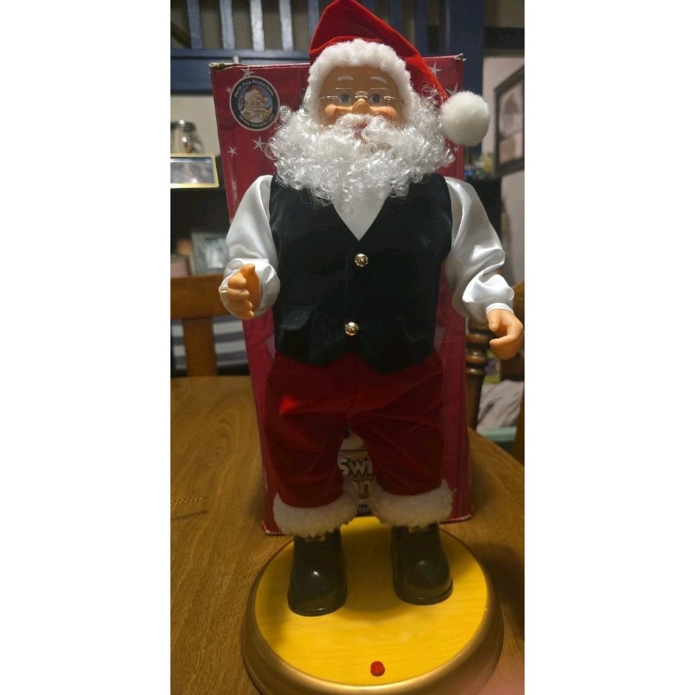 Gemmy Animated Table Top Hip Swinging Santa "Santa Claus Is Coming To Town"
